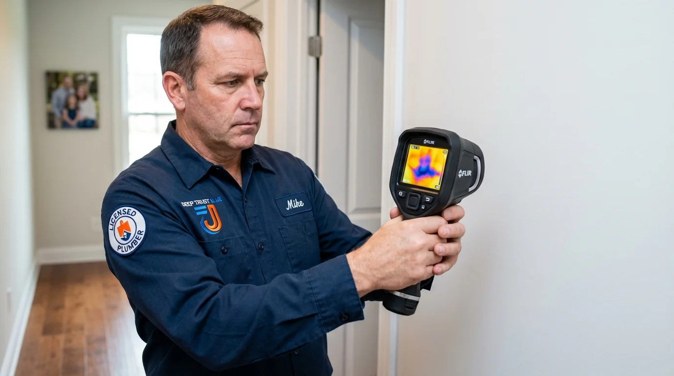 Thermal imaging leak detection by Johns Plumbing LLC in Cayuga